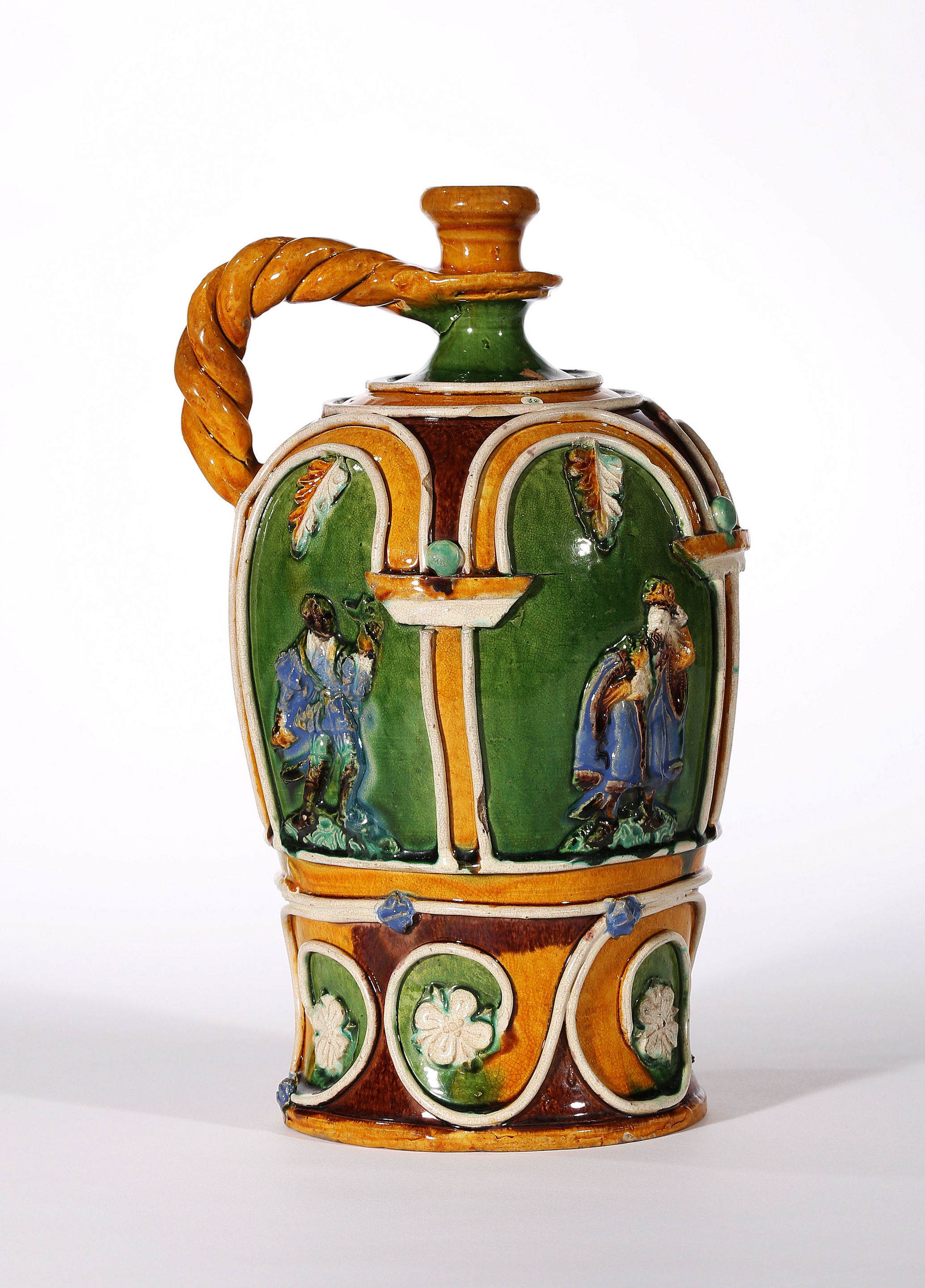 Hafnerware Flask with The Adoration of the Magi, Workshop of Paul Preuning
