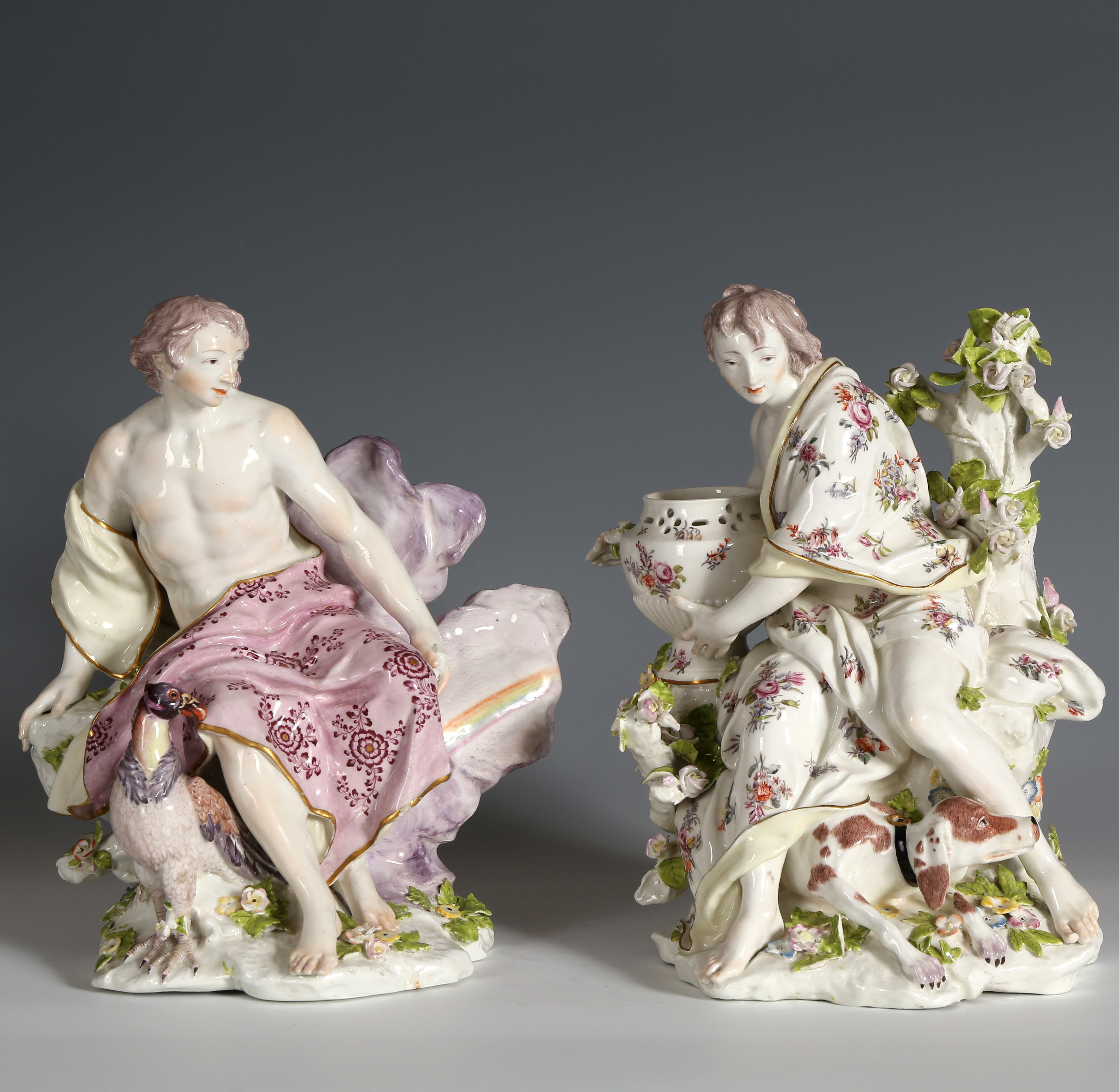 Antique Volkstedt Porcelain Figurine Figural Group 