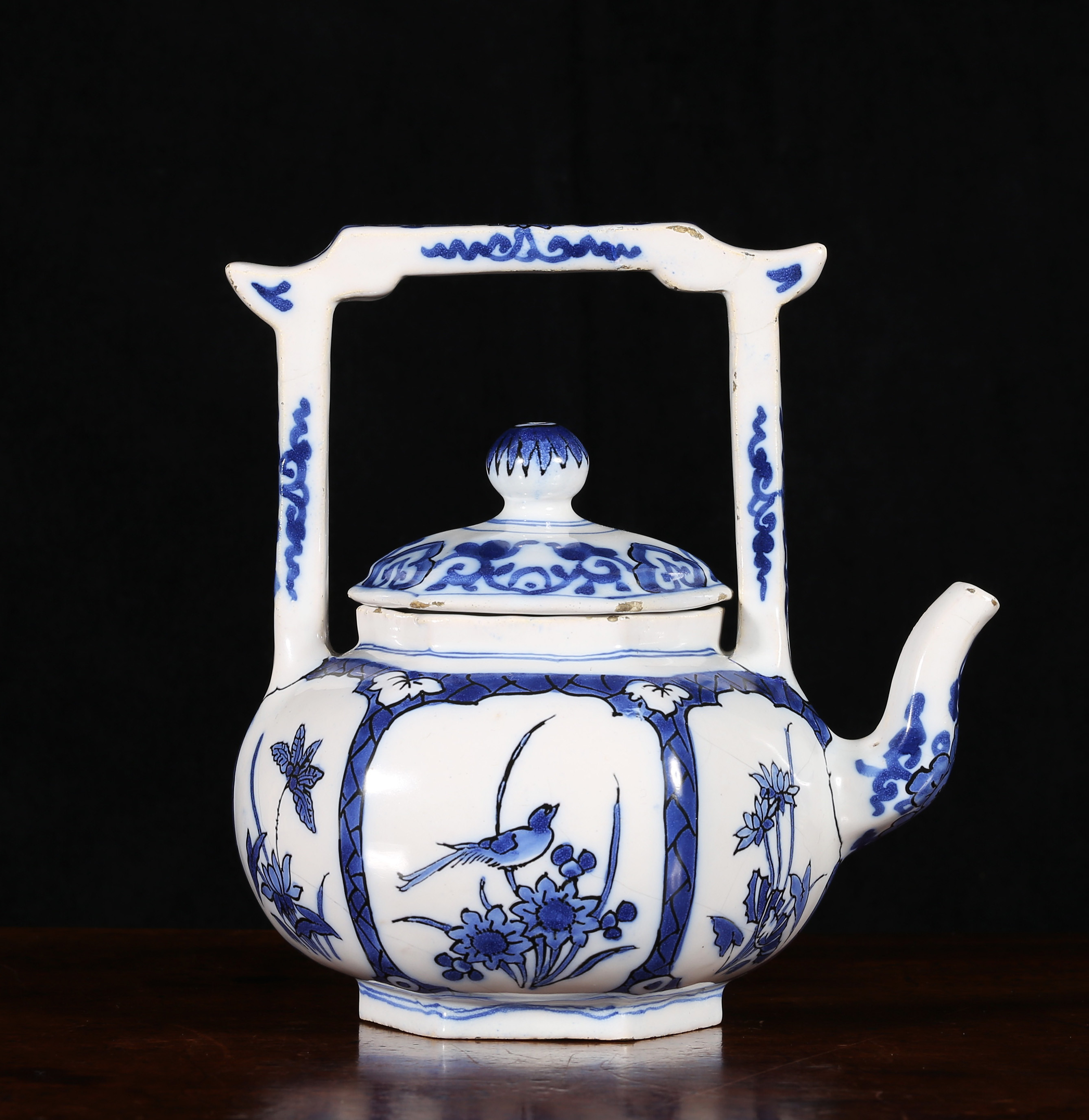 Delft Holland Blue White Round Teapot Heater Warmer